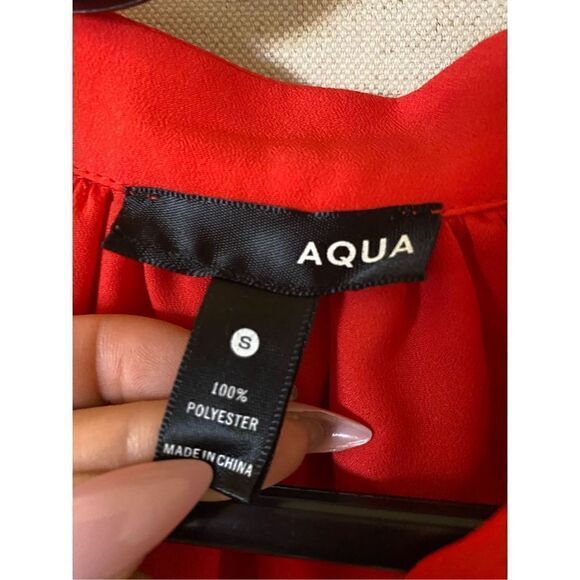 Aqua S red button up tunic - Picture 2 of 3